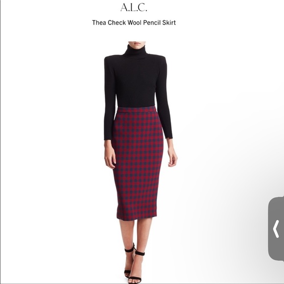 A.L.C. Thea wool plaid skirt - Picture 1 of 6